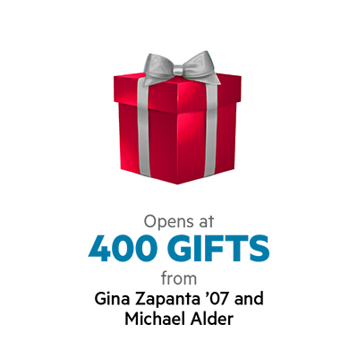 Opens at 400 Gifts from Gina Zapanta '07 and Michael Alder